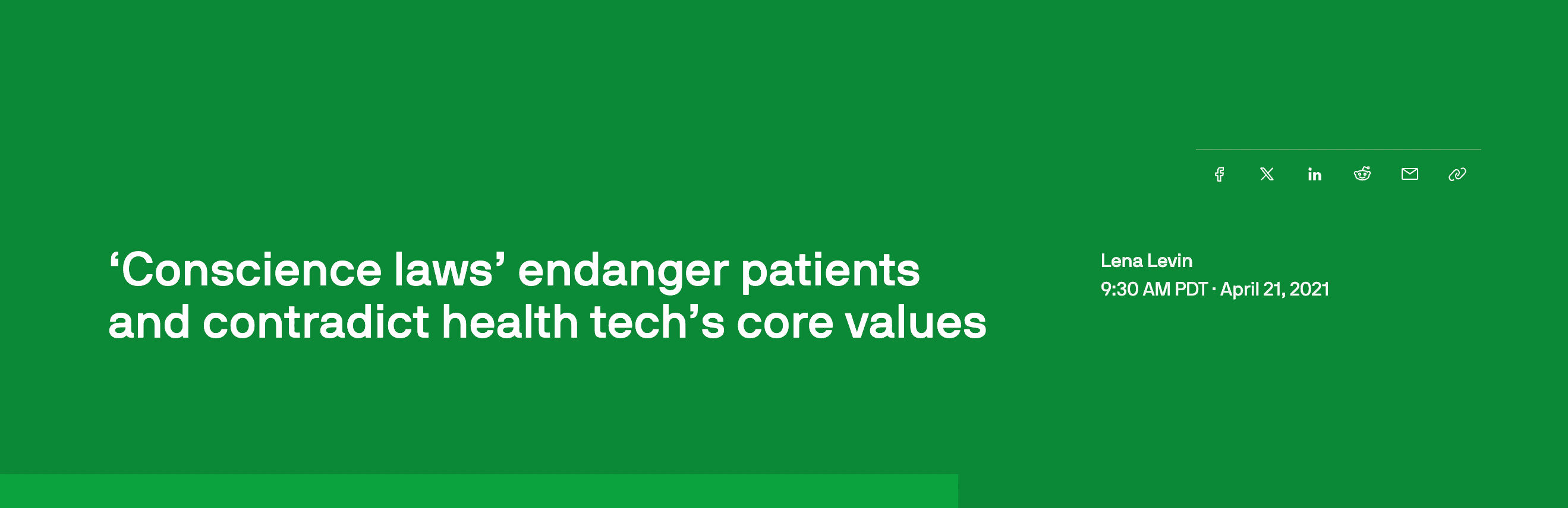 'Conscience laws' endanger patients and contradict healthtech's core values